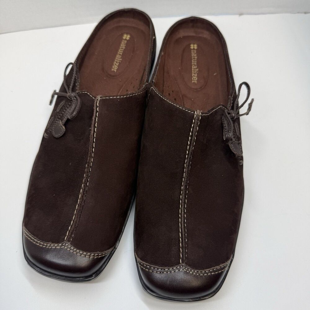 Naturalizer Women’s Slip On Brown Suede Mule Clogs Sz 9 New